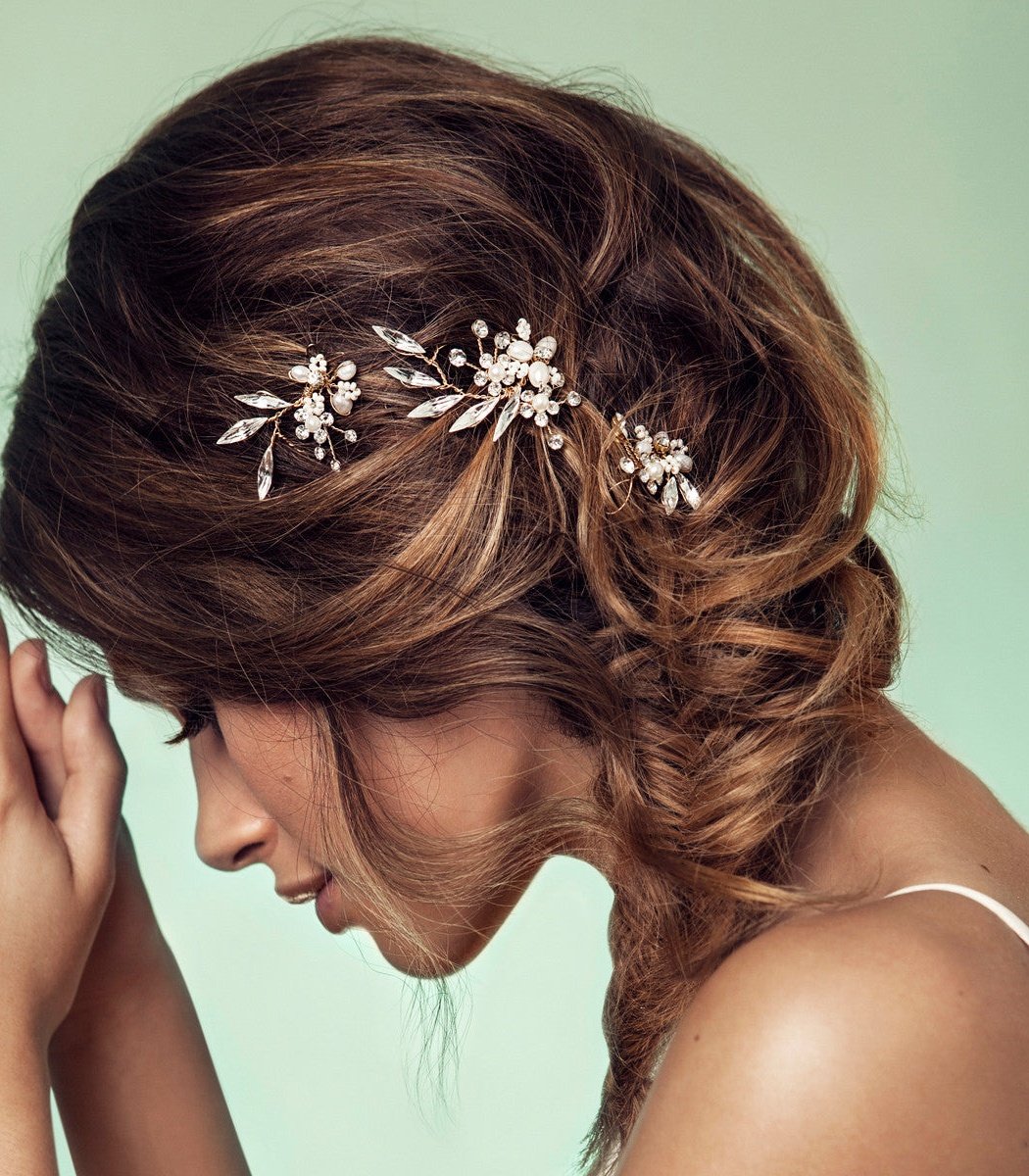Olivia the Wolf Gold and Pearls Hair Accessory NO.9 PEARL SILVER GOLD DELICATE HAIR VINE – OLIVIA THE WOLF main image 4